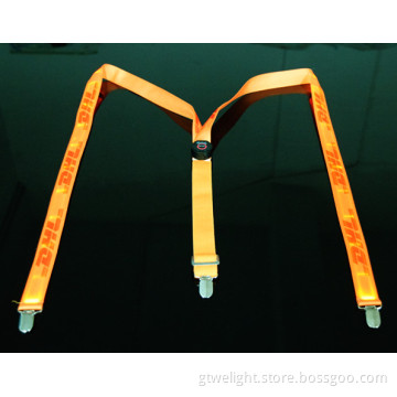 LED Suspender Back Belt Powered by Replaceable Button Cell
